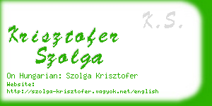 krisztofer szolga business card
